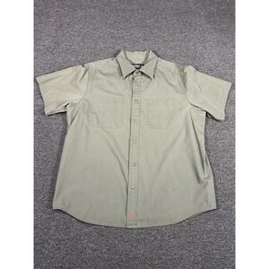 Jesse James West Coast Choppers Mens Large Green Button Up Workwear Short Sleeve